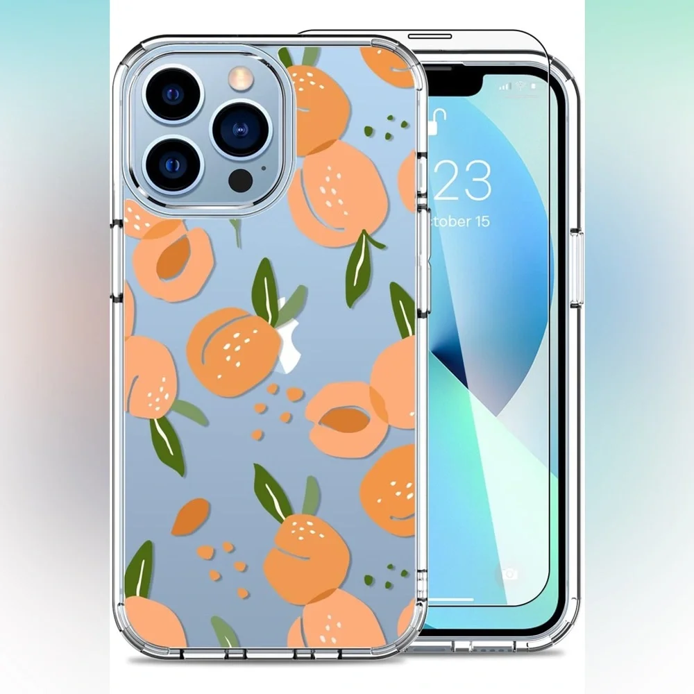 5for$10 Peach iPhone 12 Pro Max Case with Screen Protector Slim Phone Case